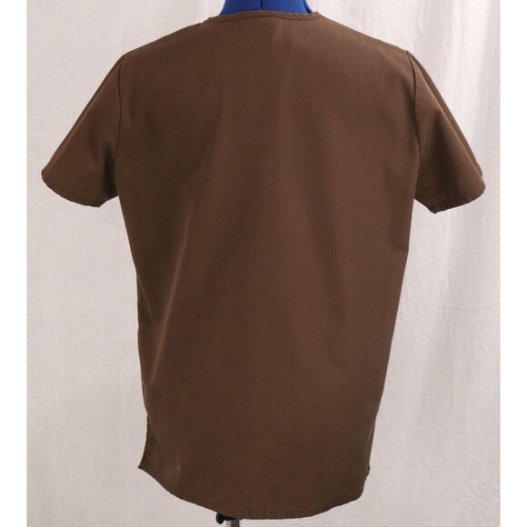 Cherokee Workwear Authentic Scrubs Brown Snap Front Top XS Lab Medical Uniform S - Picture 5 of 10